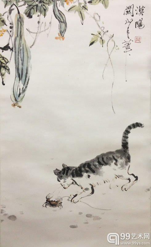 艺术家：赖少其  作品名称：夏山图 材质：设色纸本 尺寸：97×45cm 起拍价：RMB 280,000