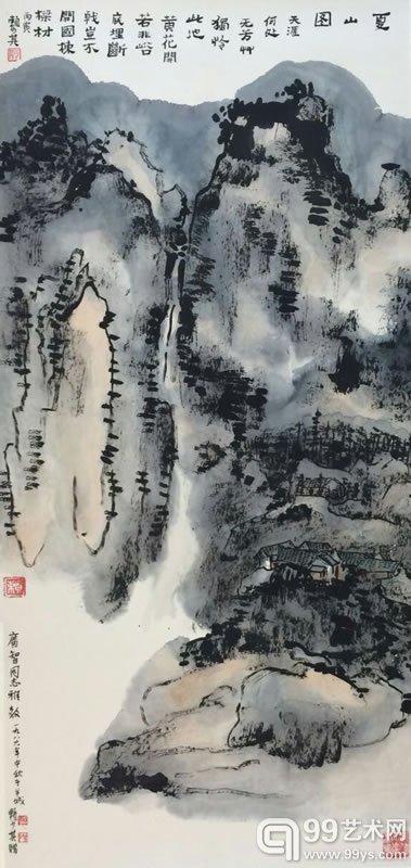 艺术家：黎雄才 作品名称：风正一帆悬 材质：设色纸本 创作年代：丁卯（1987）年作 尺寸：68×33cm 起拍价：RMB 200,000 