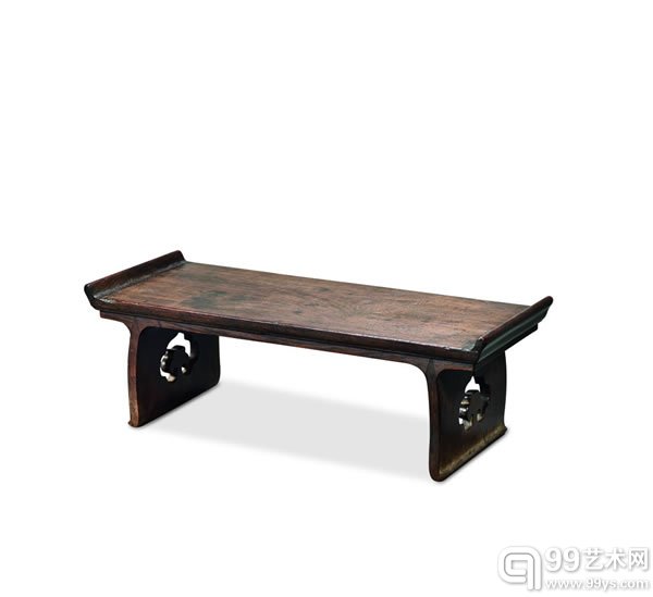 清早期 黄花梨独板插肩榫板足小翘头案上案