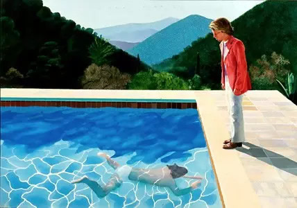 Portrait of an Artist (Pool with two figures), acrylic on canvas, 1972，David Hockney / Richard Schmidt