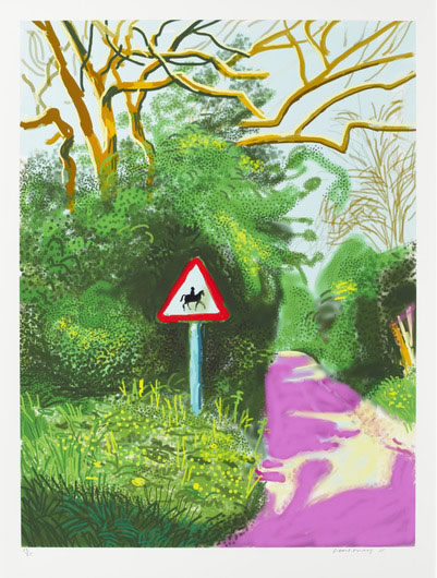 The Arrival of Spring in Woldgate, East Yorkshire in 2011, 5 May, iPad drawing printed on paper, 2011，David Hockney / Richard Schmidt