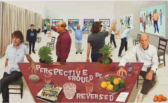 Perspective Should Be Reversed, photographic drawing printed on paper, 2014，David Hockney / Richard Schmidt