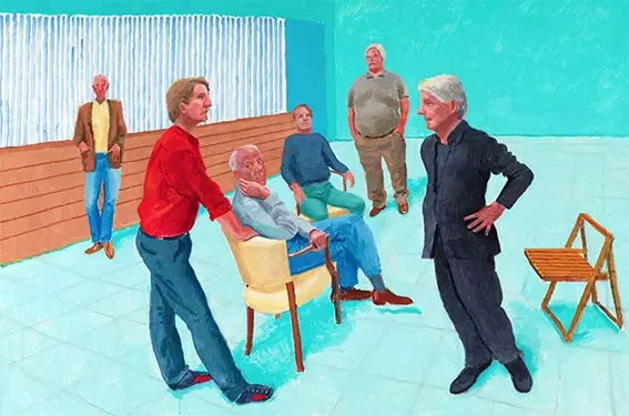 The Group XIII, 4-9 August, acrylic on canvas, 2014， David Hockney / Richard Schmidt