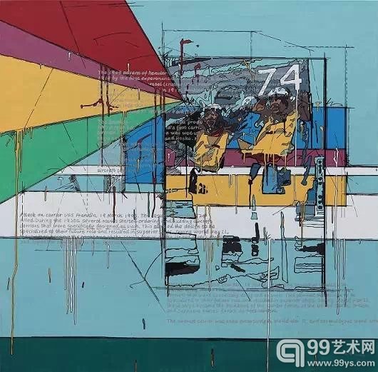 《敬礼-林肯号》160cm x 160cm 布面丙烯 2014年