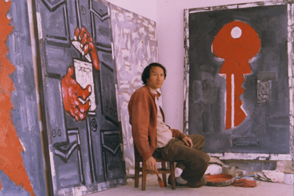 毛旭辉1993年于棕树营画室 MaoXuhui at Songshuying Studio in 1993