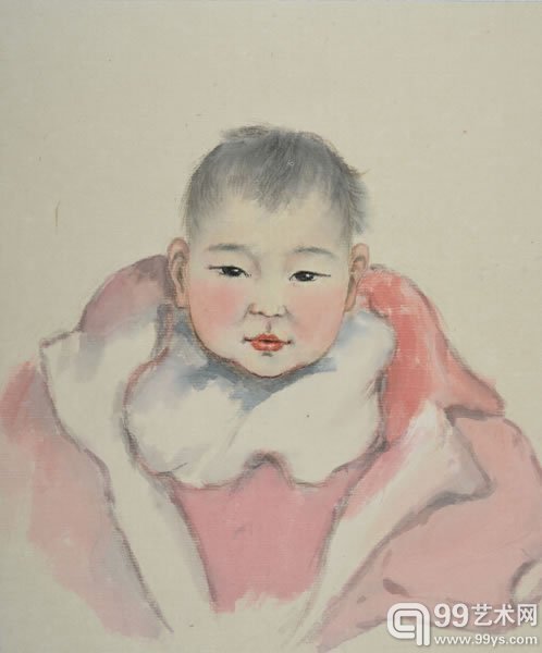 男童 纸本设色