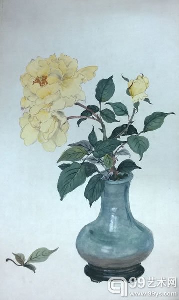 瓶花 纸本设色 54