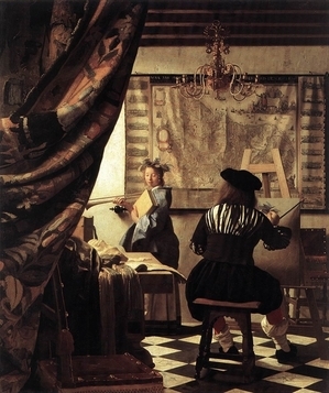 [荷]约翰内斯?维米尔（1632—1675），《绘画的寓言》（又名《画室》），作于1665-1667年，布面油画，120×100cm，维也纳艺术史博物馆藏。
