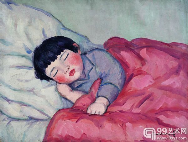 儿睡_1929年_布面油画