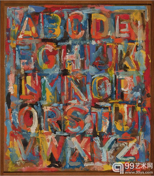 贾斯培·琼斯作品《字母表》（Alphabet）（1959）
