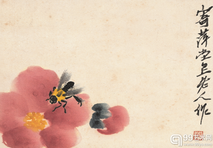 蜜蜂花卉 齐白石