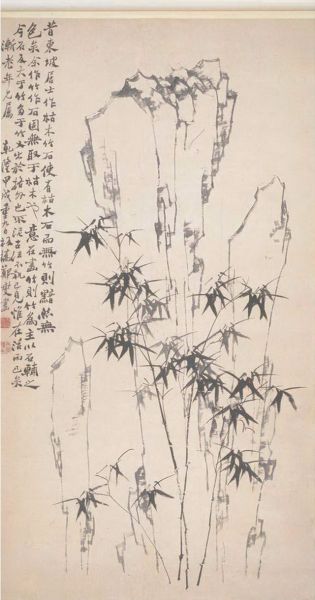　郑燮《竹石图轴》(清)