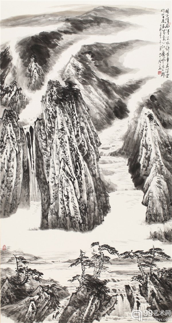 林下清风伴流水，悠悠世事若浮云。山山皆有居仙意，心似鹰飞自不群。92、180CM