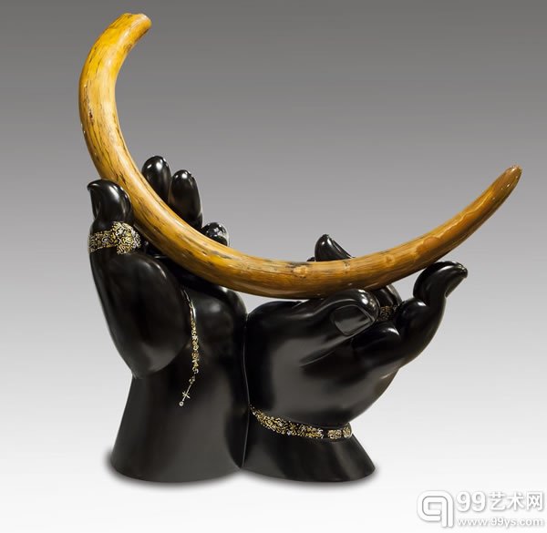 掌握干坤/帝王印记 雕塑 铜.亿万年化石(长毛象牙) 1/1 84x46x97cm 2015