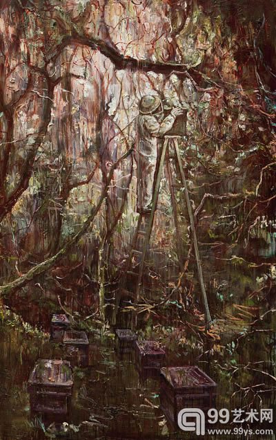罗荃木 养蜂人 布面 油画 210×130cm