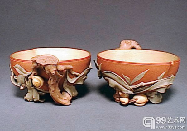 《陈孟瀛款桃形对杯》库号G3276，Musée national des Arts asiatiques-Guimet集美博物馆-1