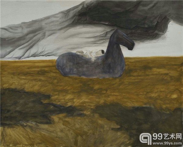 《唐陵之五》 91x72cm 绢本 2014