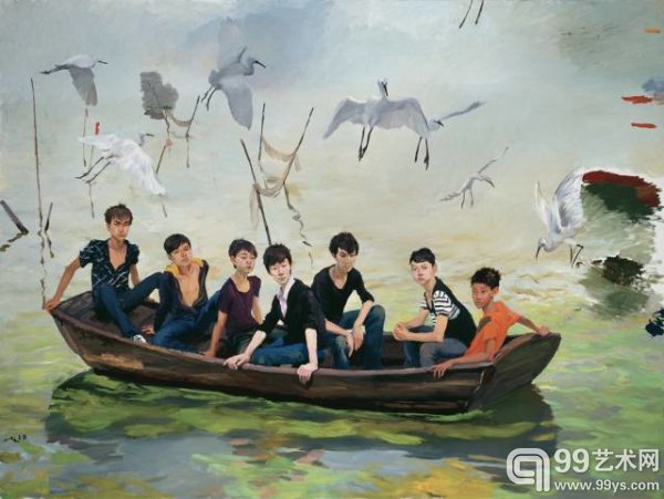 《入太湖》2010年 布面油画 300x400cm