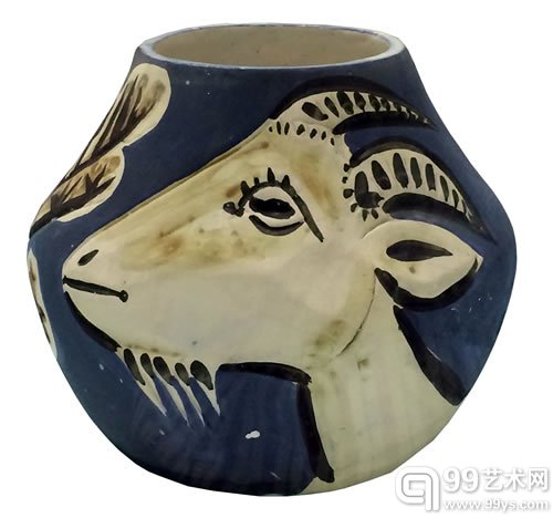 山羊图像瓶子 H19cm W23cm