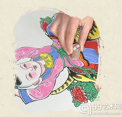 绵竹年画制作步骤  印花