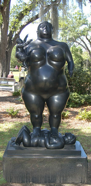 Fernando Botero, `Mother and Child,` Bronze, 1988