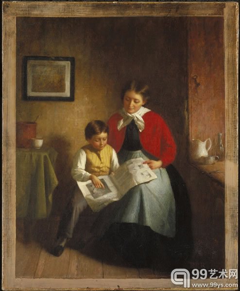 Platt Powell Ryder, `The Illustrated Newspaper,` 1868. Oil on canvas, 16 7/8 x 13 13/16 in. (42.9 x 35.1 cm)
