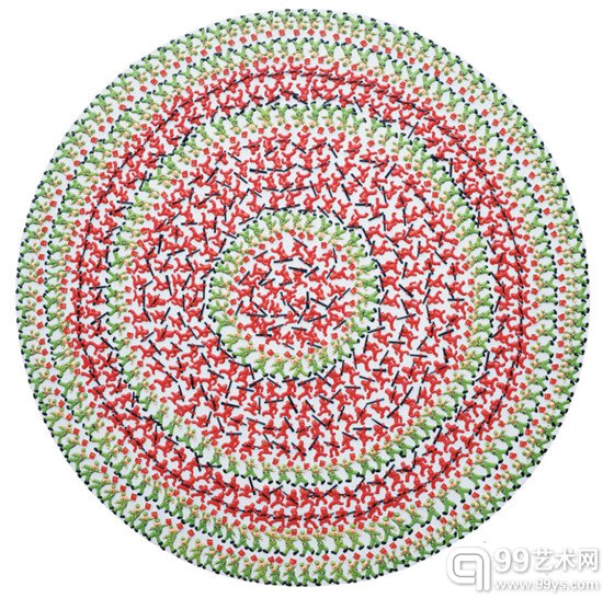 文攻武卫 布面丙烯 直径150cm 2008