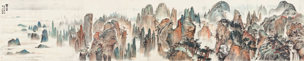 钱瘦铁 黄山  设色纸本 横批  108×531 cm  落锤价：RMB 5,200,000
