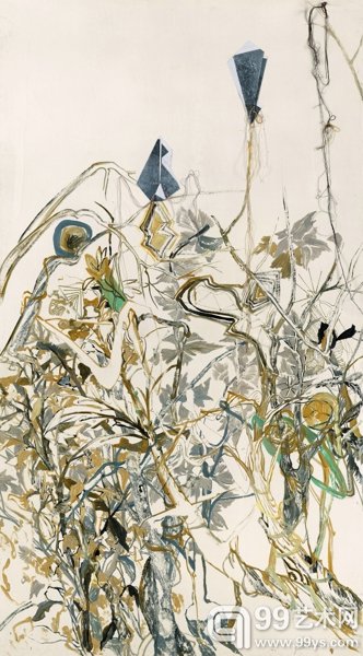 陈彧君《摇摆的信仰NO.20121208 》  200x110cm 纸本综合技法   2012