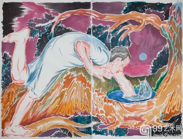 吴俊勇《千月》民芸纸 矿物原料 98×130cm 2015