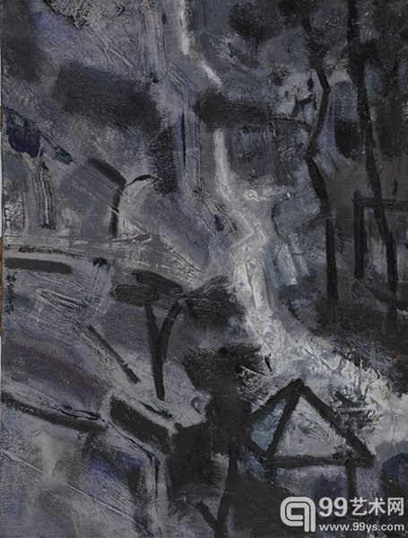 王劼音 听泉 布面油画  80×60  2011 