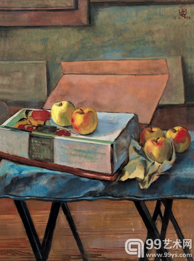 王济远 纸盒上的苹果 99 × 73.5 cm 成交价:RMB 713,000