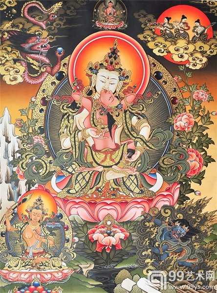 彩唐《金刚萨埵》扎西当周 45x63cm