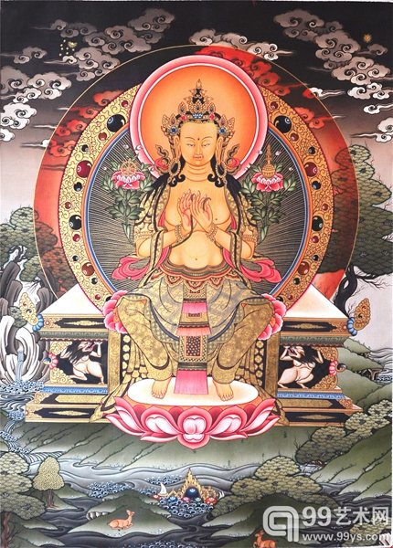 彩唐《弥勒佛》扎西当周 42x56cm