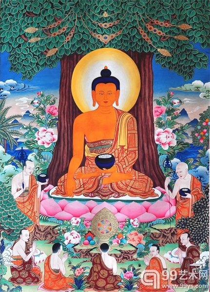 彩唐《释迦牟尼佛》扎西当周 55x78cm