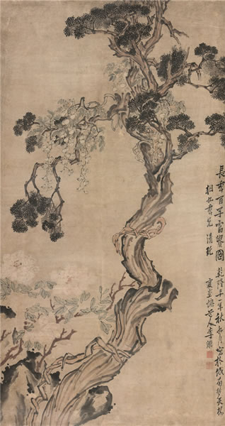 李鱓(1686-1756) 长年百子富贵图 