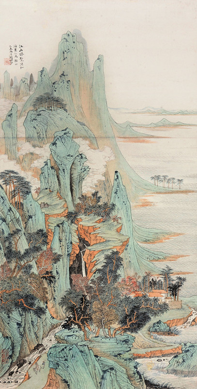 陆俨少 江山胜揽 1955年作 89x45.3cm