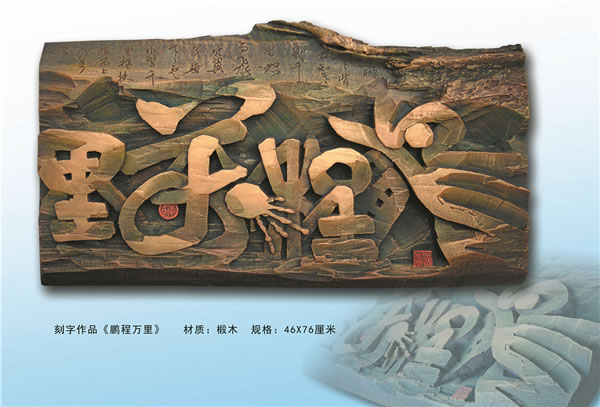 李国生 鹏程万里 40×70×6cm 椴木 2014