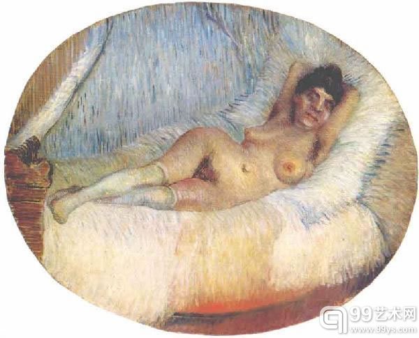 Van Gogh, Nude Woman on a Bed, 1887