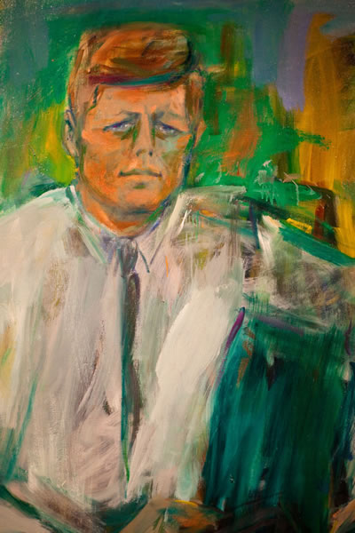 伊莲娜·德·库宁作品，1962年,德库宁被委托做一个约翰·肯尼迪总统的肖像。
