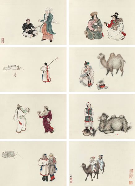 孙宗慰  蒙藏人物册(八开)  成交价：356.5万元