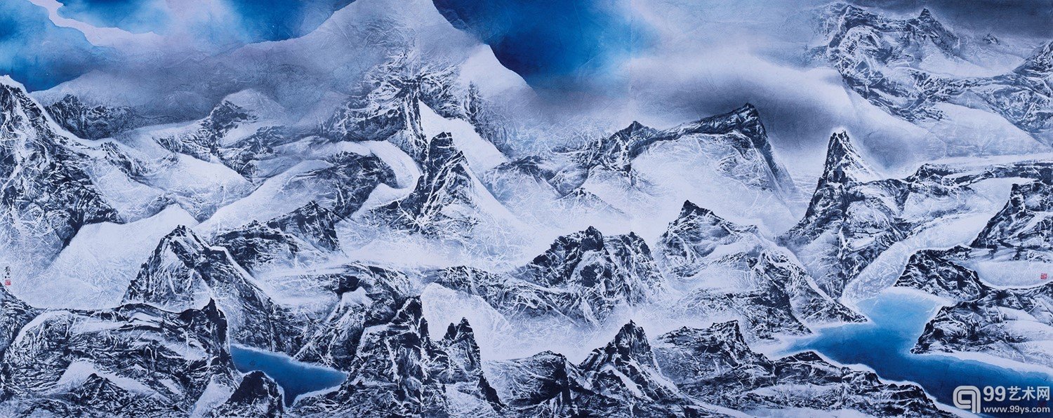 4077 刘国松 雪网山痕皆自然A─西藏组曲之181  成交价：RMB 10,235,000
