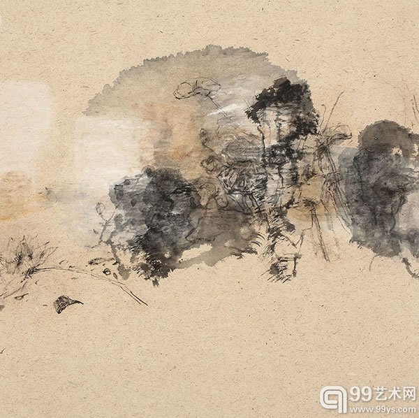 陈心懋 玄石钩沉录 2012 70x70cm 宣纸水墨丙烯