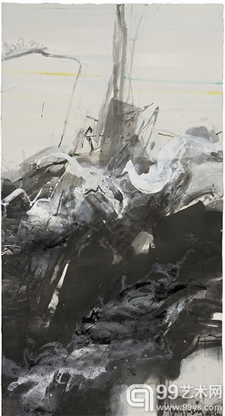 杨劲松 2007.3 《无象》 纸本水墨 200X105cm 