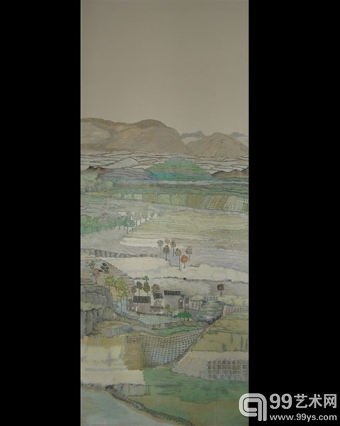 蒲玉杰 乡韵 2012  水墨丙烯 97x238cm