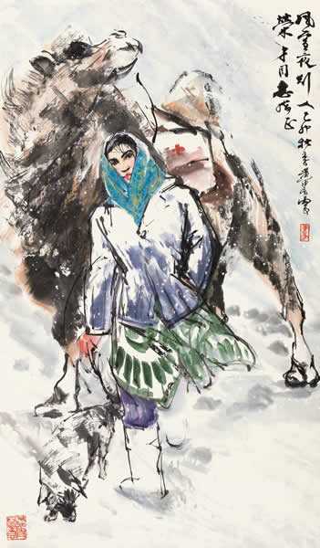 黄胄（1925-1997） 风雪夜行人