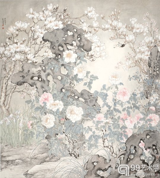 李云涛--繁花烂漫180x200cm  2014年纸本水墨