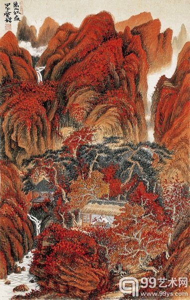 魏云飞--秋林尽染  68cmx45cm  纸本设色  2014