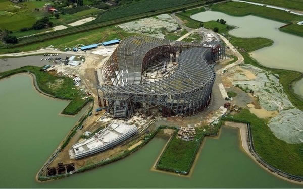 在建中的台北故宫博物院南院。 