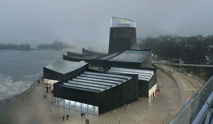 由巴黎Morea Kusunoki Architects建筑公司提交的古根海姆赫尔辛基博物馆获奖设计电脑合成三维图